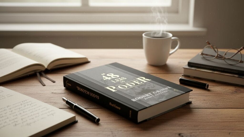 Capa do livro As 48 Leis do Poder, de Robert Greene, obra sobre estratégia, influência e comportamento humano