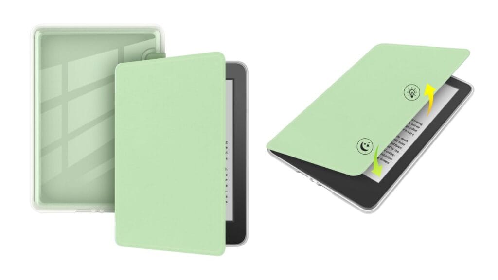 enoxboo Capa para Kindle 11ª Geração 2024/2022 de 6 Polegadas, Capa Traseira de TPU Ultratransparente, Macia e leve com Função de Despertar/Dormir Automático