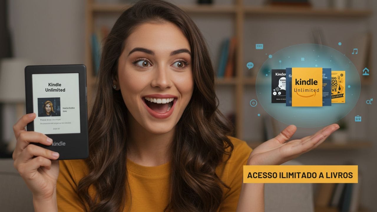 Sofia Almeida mostra a facilidade do Kindle Unlimited com milhares de livros no teste grátis.