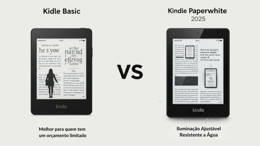 Kindle Básico vs Paperwhite 2025 – Qual é o Melhor para Você?