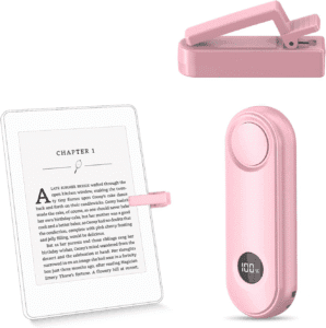 Virador de página com controle remoto para e-readers Kindle Paperwhite Oasis Kobo, clicker para iPad Tablets lendo romances com visor LCD de energia, rosa