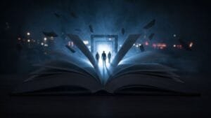Capa de artigo sobre os melhores livros de suspense para ler em 2026, com atmosfera sombria e misteriosa, ideal para fãs de suspense policial, thriller psicológico e terror.