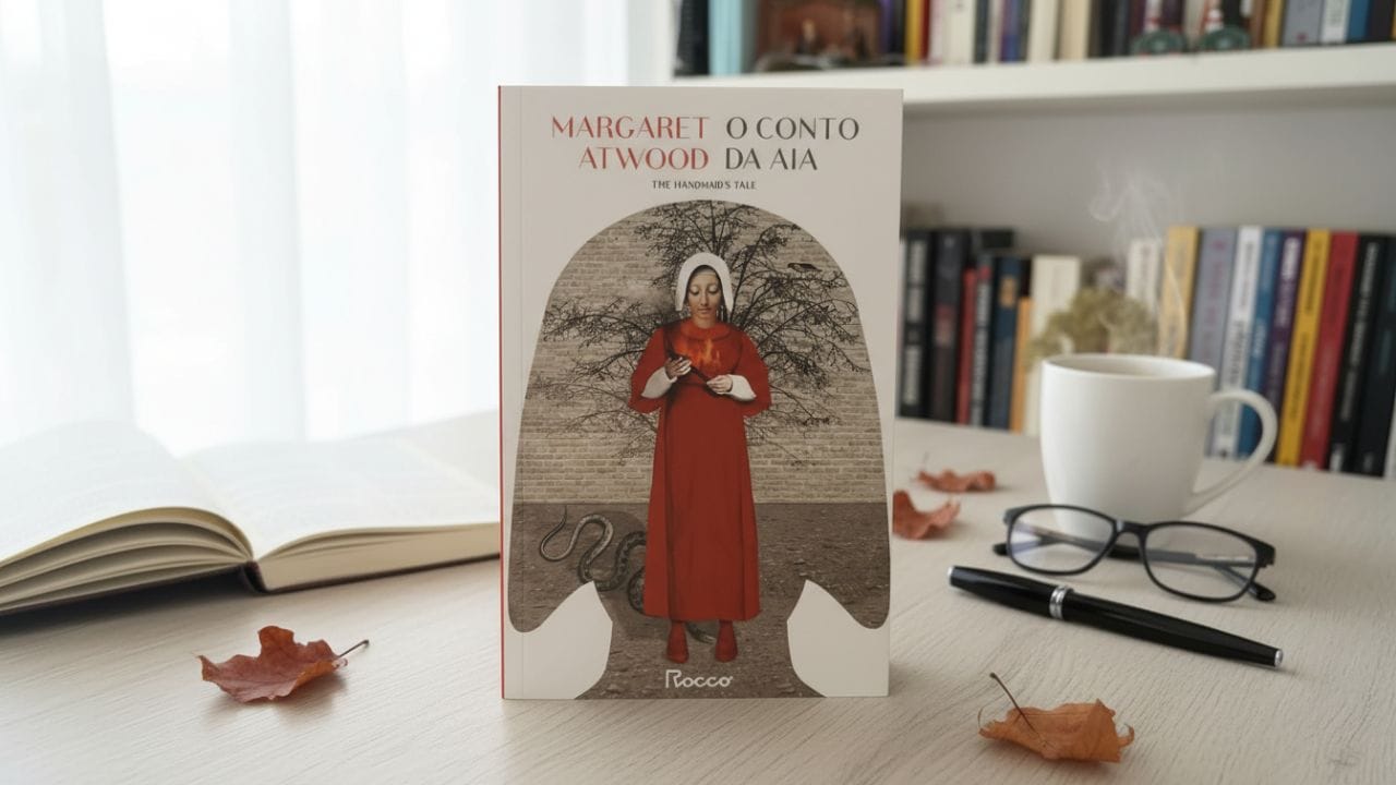 O romance distópico O conto da aia, de Margaret Atwood, se passa num futuro muito próximo e tem como cenário uma república onde não existem mais jornais, revistas, livros nem filmes