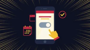 Celular com interface de gerenciamento de assinatura e ícone de confirmação — ilustração do guia como cancelar o Kindle Unlimited em 2026