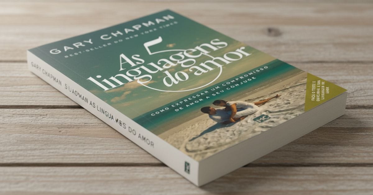 Capa do livro As Cinco Linguagens do Amor, de Gary Chapman, que explora como entender e melhorar os relacionamentos através das cinco formas principais de expressar e receber amor.