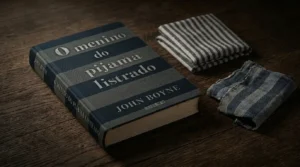 Livro O Menino do Pijama Listrado de John Boyne sobre superfície escura — resenha completa, sinopse, se é história real e tudo sobre o filme de 2008.