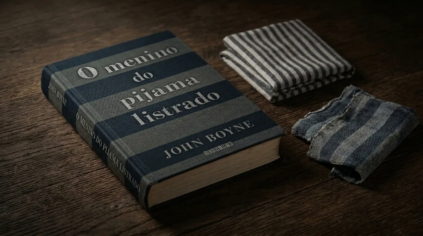 Livro O Menino do Pijama Listrado de John Boyne sobre superfície escura — resenha completa, sinopse, se é história real e tudo sobre o filme de 2008.