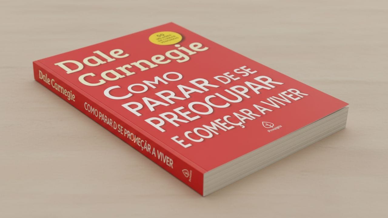 Capa do livro "Como Evitar Preocupações e Começar a Viver" de Dale Carnegie, clássico de desenvolvimento pessoal com foco em redução da ansiedade e técnicas para viver com mais tranquilidade.