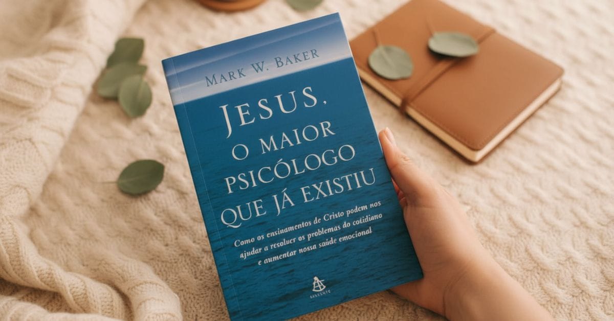Livro Jesus, o maior psicólogo que já existiu de Mark W. Baker que explora os ensinamentos de Cristo aplicados à saúde emocional