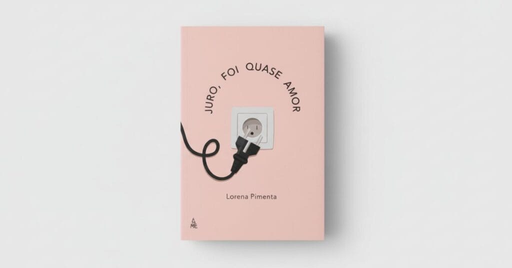 Capa do livro Juro, Foi Quase Amor!, de Lorena Pimenta, romance contemporâneo brasileiro sobre encontros, sentimentos confusos e a possibilidade de um amor que quase aconteceu.