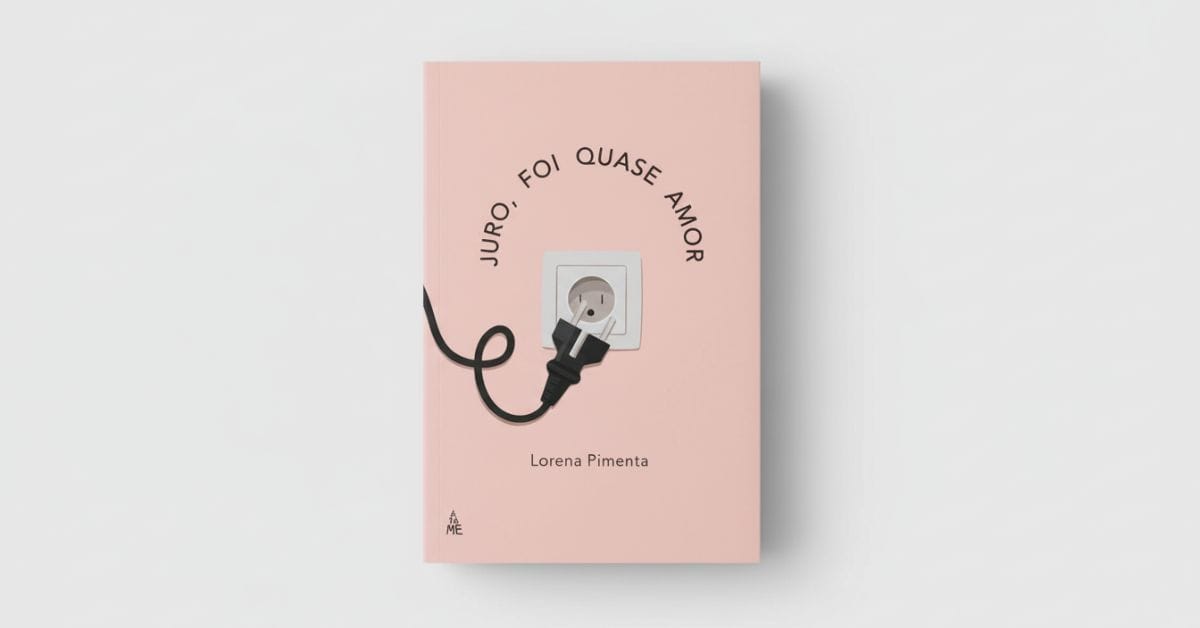 Capa do livro Juro, Foi Quase Amor!, de Lorena Pimenta, romance contemporâneo brasileiro sobre encontros, sentimentos confusos e a possibilidade de um amor que quase aconteceu.