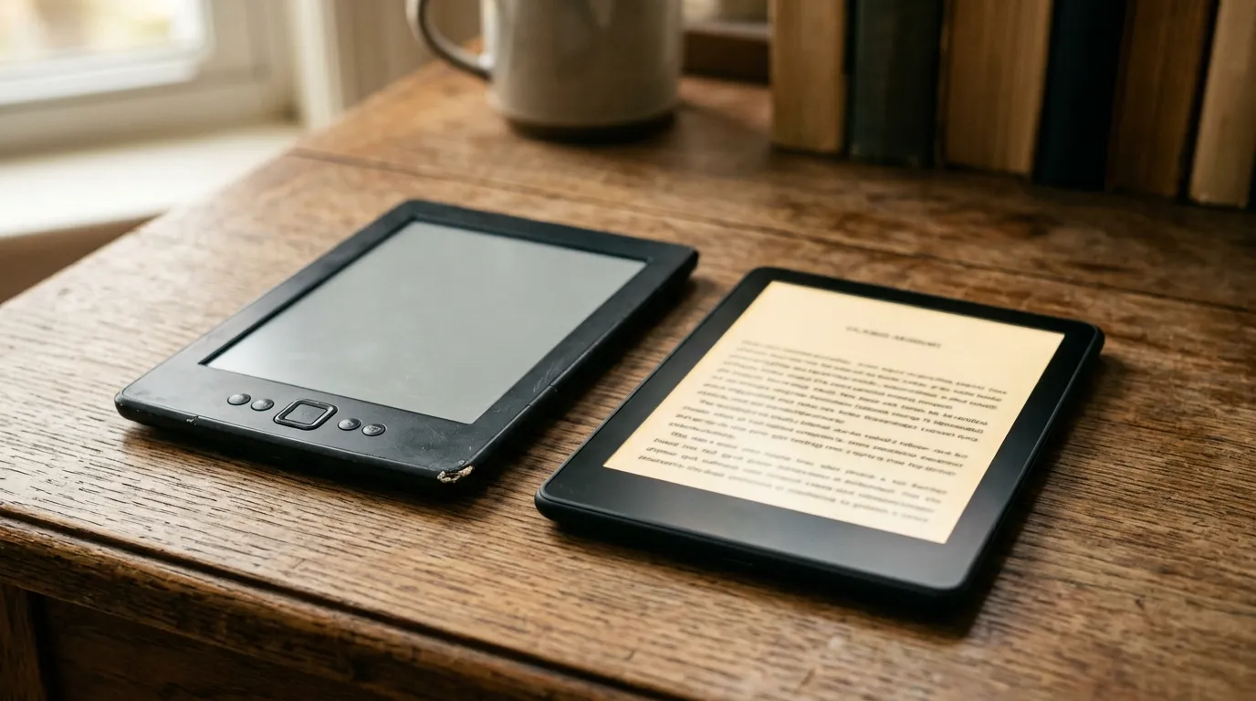 Kindle Paperwhite 10ª geração ao lado do modelo atual — análise de se ainda vale a pena em 2026 ou se é hora de atualizar.